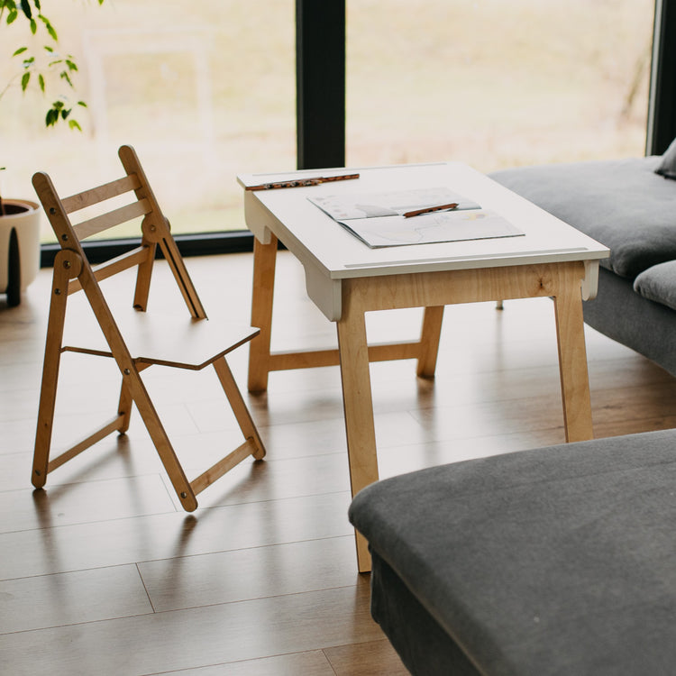 Duck Woodworks. Αισθητηριακό τραπέζι Montessori - λευκό