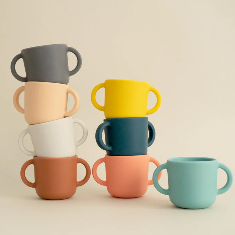 EKOBO. Bambino Silicone Sippy Cup with handles - Lagoon
