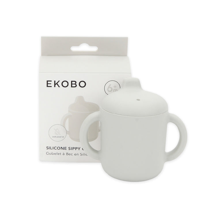 EKOBO. Βρεφικό ποτηράκι με καπάκι σιλικόνης και χερούλια - Cloud