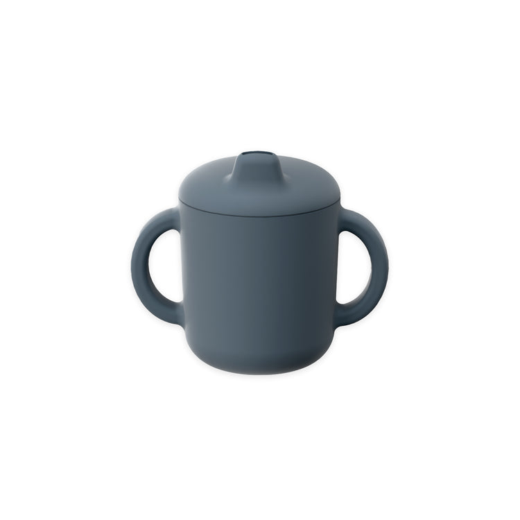 EKOBO. Bambino Silicone Sippy Cup with handles - Storm