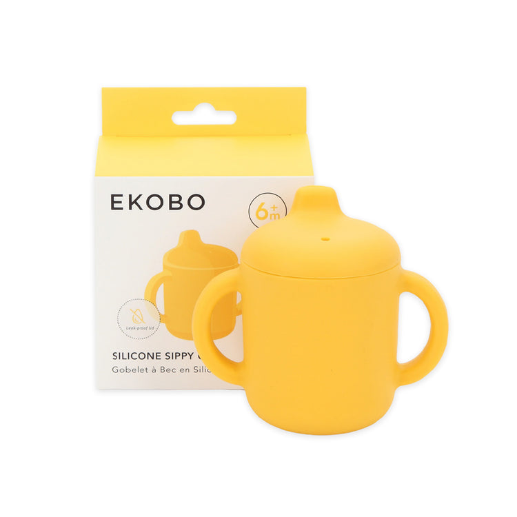 EKOBO. Βρεφικό ποτηράκι με καπάκι σιλικόνης και χερούλια - Mimosa