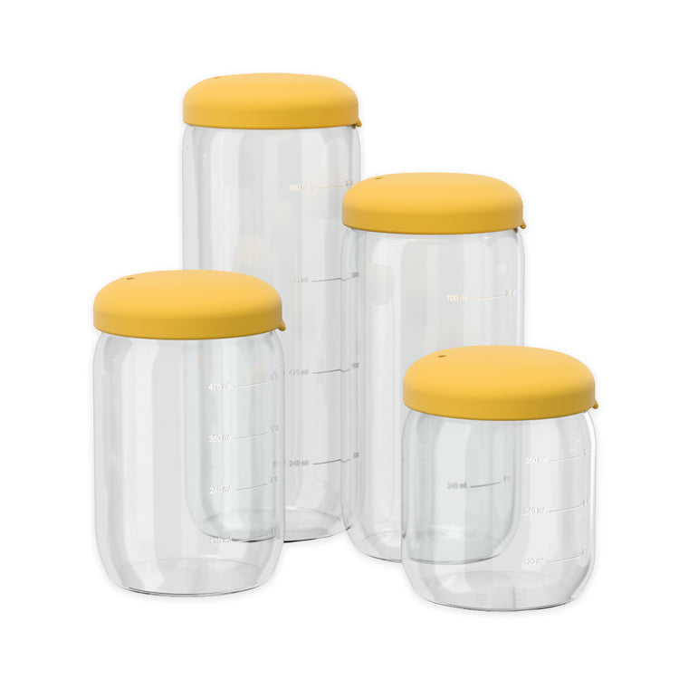 EKOBO. Pronto Food Storage Jar in Borosilicate Glass 500ml - Mimosa