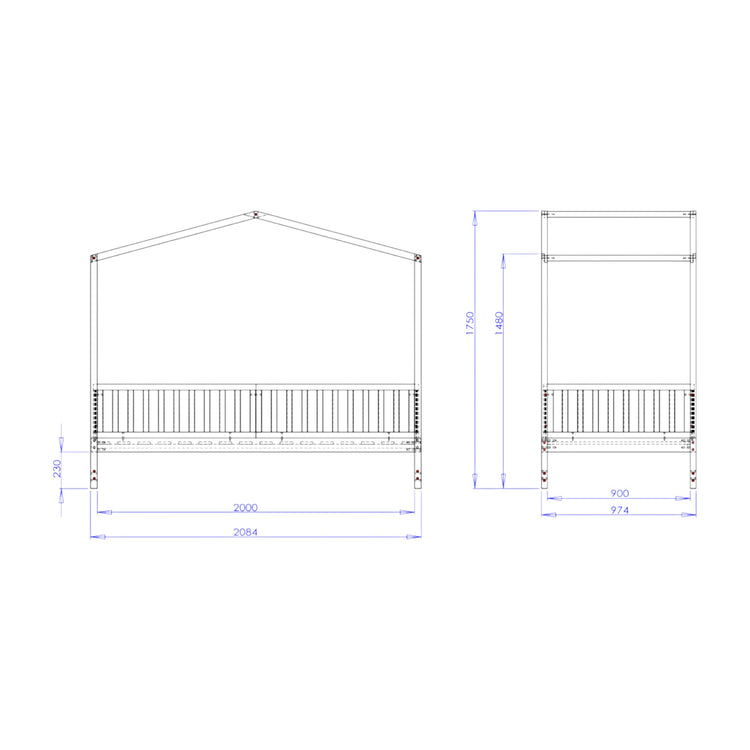 FAMILY NATION. Evi 4-in-1 Convertible Montessori Bed - 200x90 cm