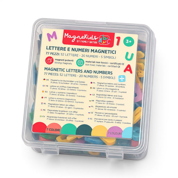 FAMILY NATION. MagneKids™ Set of 77 Magnetic Letters and Numbers - Pastel