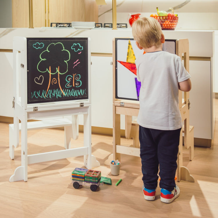 FAMILY NATION. Πύργος Εκμάθησης Montessori με Μαγνητικό Πίνακα 3 σε 1 - Φυσικό