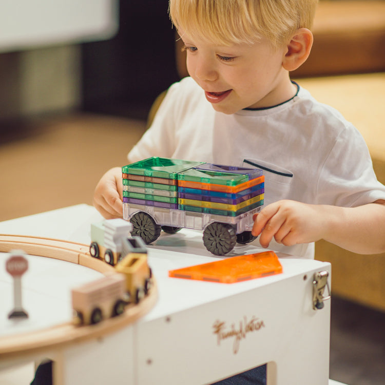 FAMILY NATION. Πύργος Εκμάθησης Montessori με Μαγνητικό Πίνακα 3 σε 1 - Λευκό