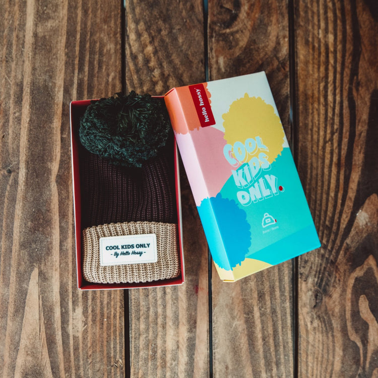 HELLO HOSSY. Color Block Pistachio dad beanie