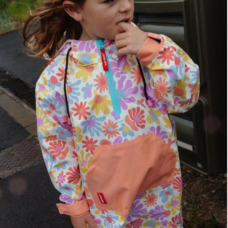 HELLO HOSSY. Poncho Retro Flowers - 7-9 years