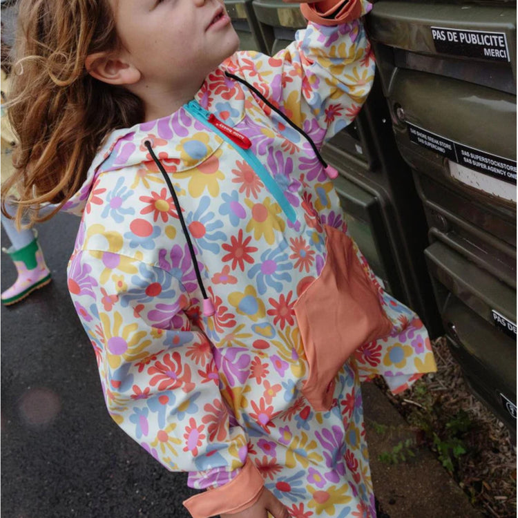 HELLO HOSSY. Poncho Retro Flowers - 7-9 years