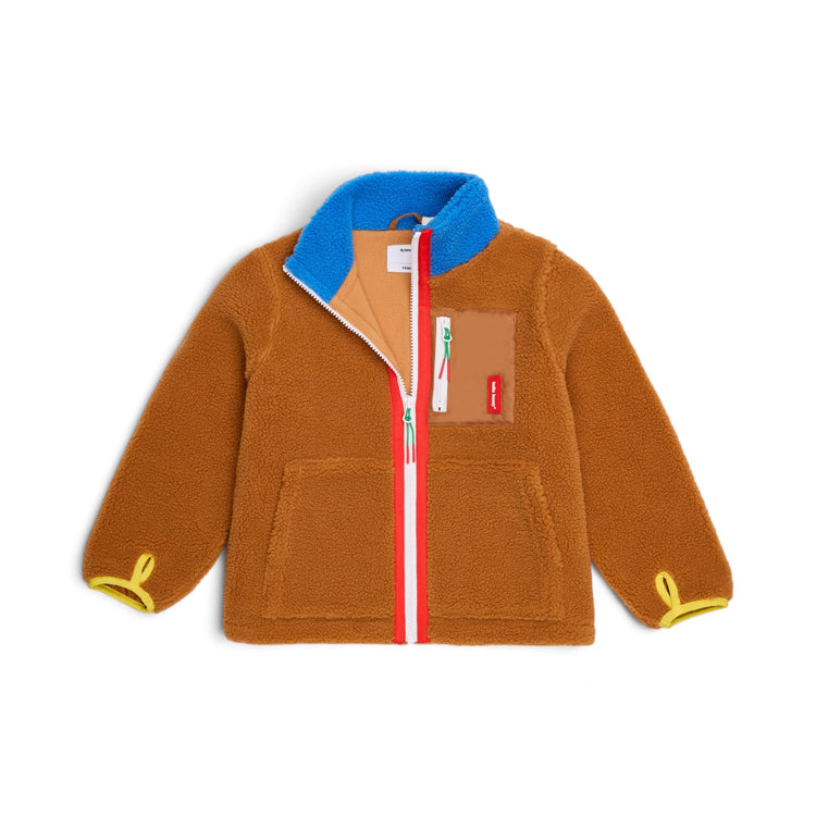 HELLO HOSSY. Fleece Jacket Blue Camel