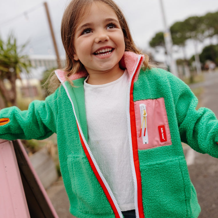 HELLO HOSSY. Παιδικό μπουφάν fleece Green Candy