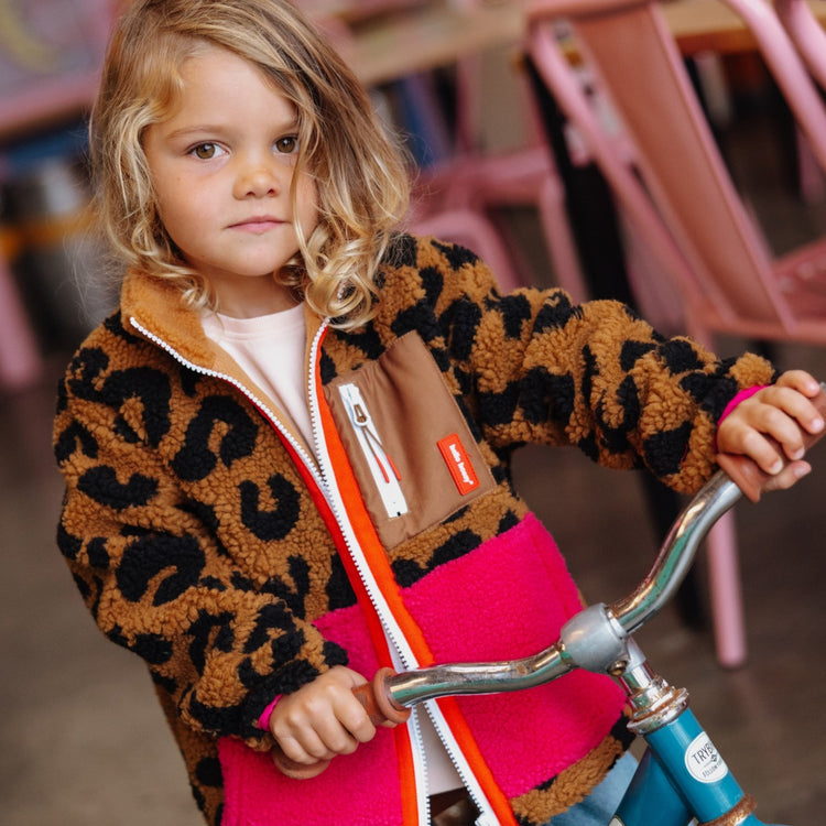 HELLO HOSSY. Fleece Jacket Leopard - Mum S