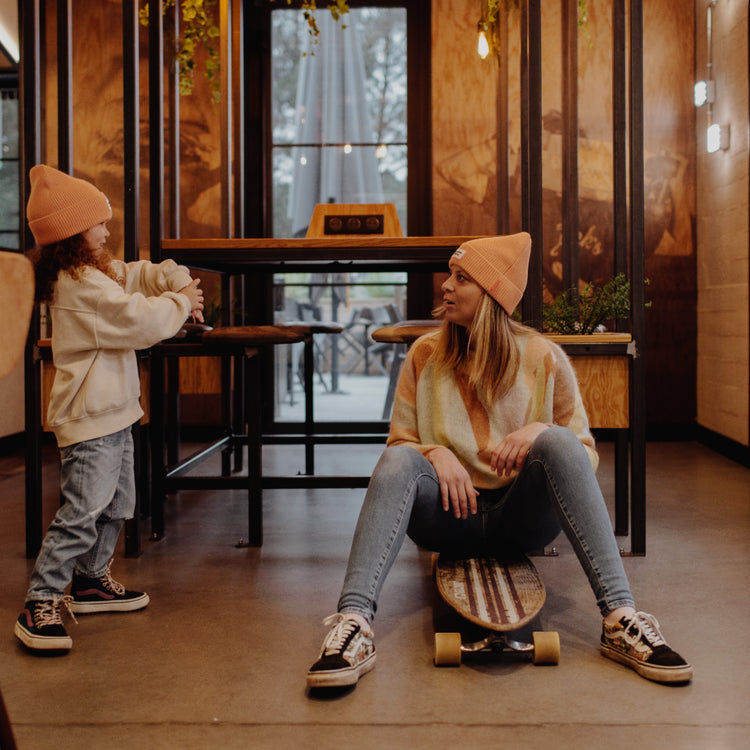 HELLO HOSSY. Pop Apricot mum beanie