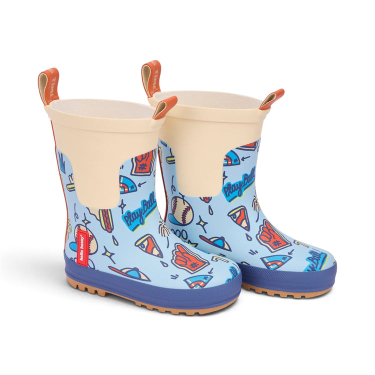 HELLO HOSSY. Rain boots Baseball Game