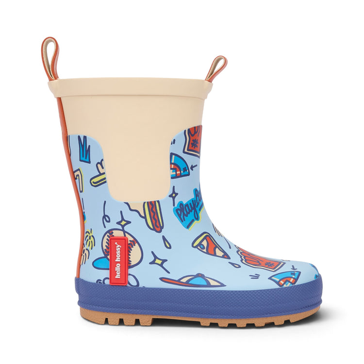 HELLO HOSSY. Rain boots Baseball Game