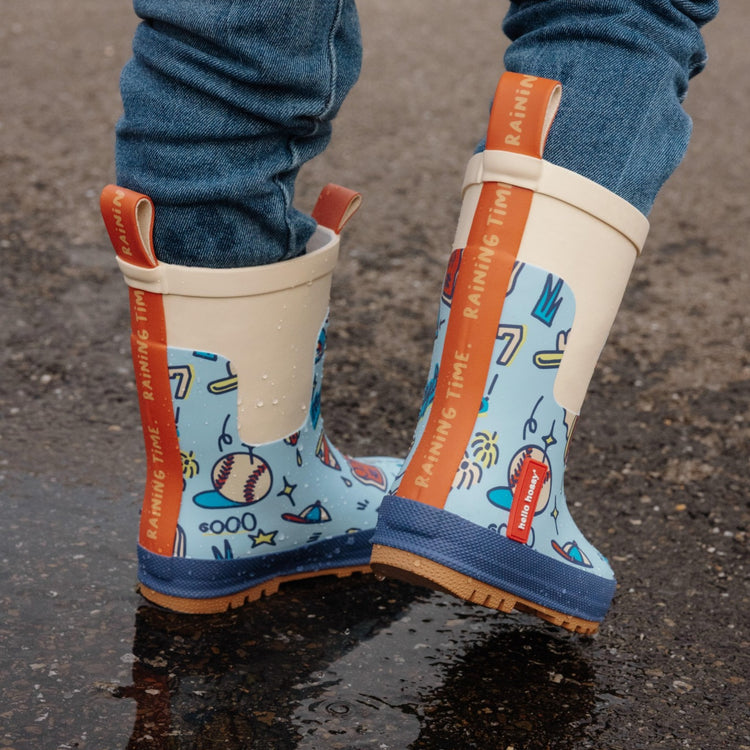 HELLO HOSSY. Rain boots Baseball Game