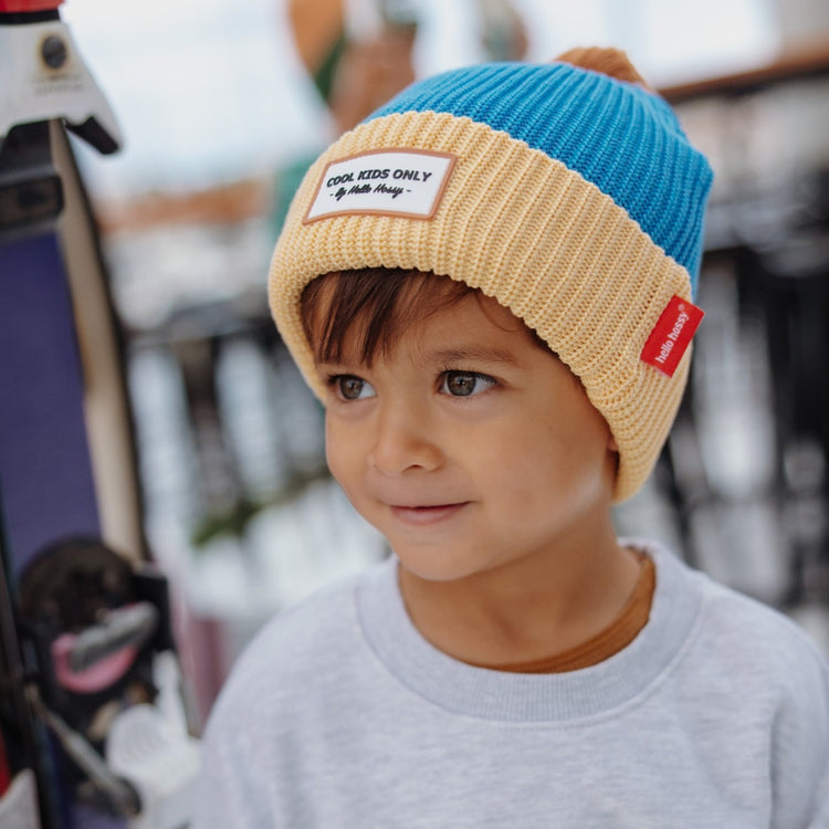 HELLO HOSSY. Color Block Kingfisher beanie