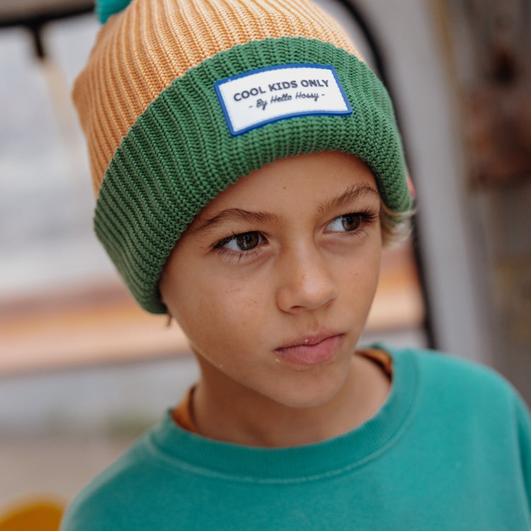 HELLO HOSSY. Color Block Outback beanie