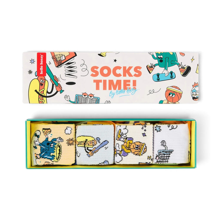 HELLO HOSSY. 4 Pack Socks Game On