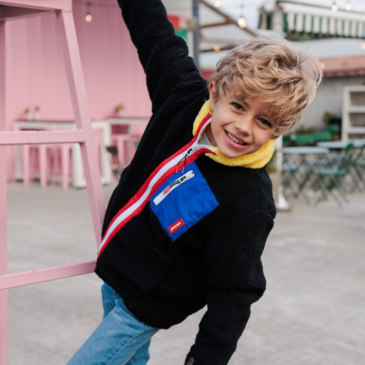 HELLO HOSSY. Fleece Jacket Midnight Lemon