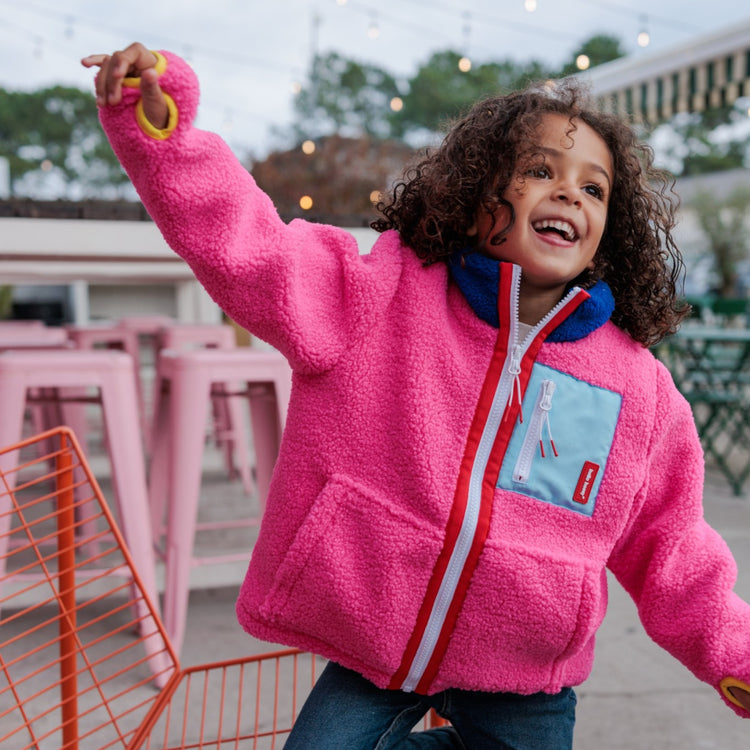 HELLO HOSSY. Fleece Jacket Fuchsia