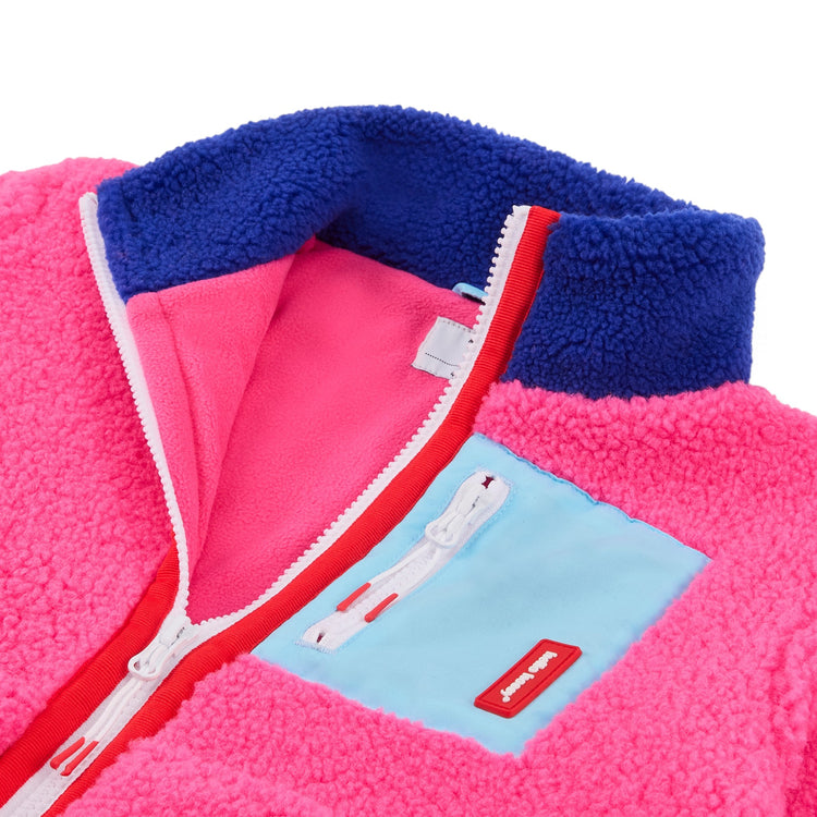 HELLO HOSSY. Fleece Jacket Fuchsia