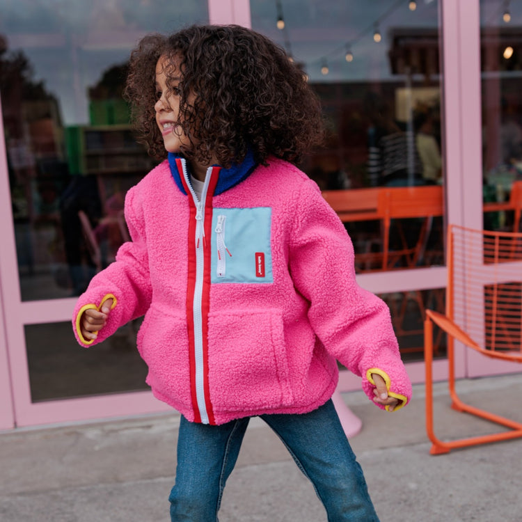HELLO HOSSY. Fleece Jacket Fuchsia