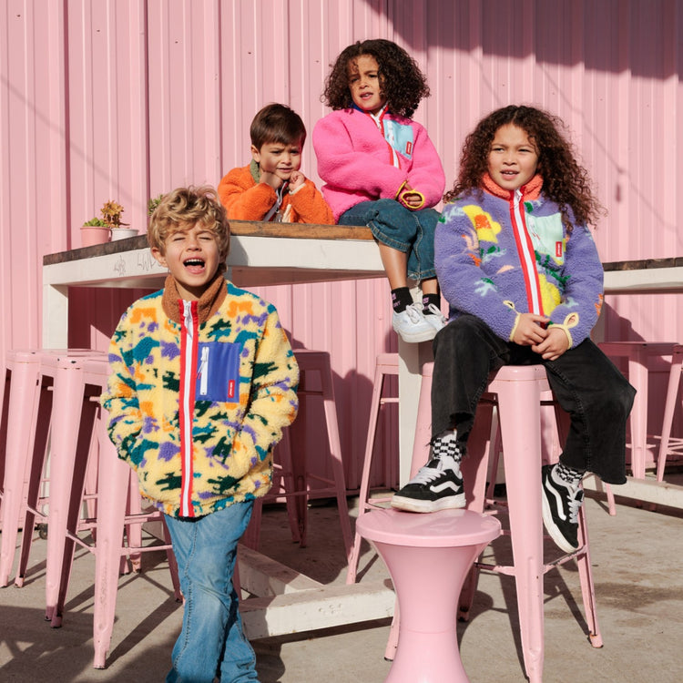 HELLO HOSSY. Fleece Jacket Fuchsia