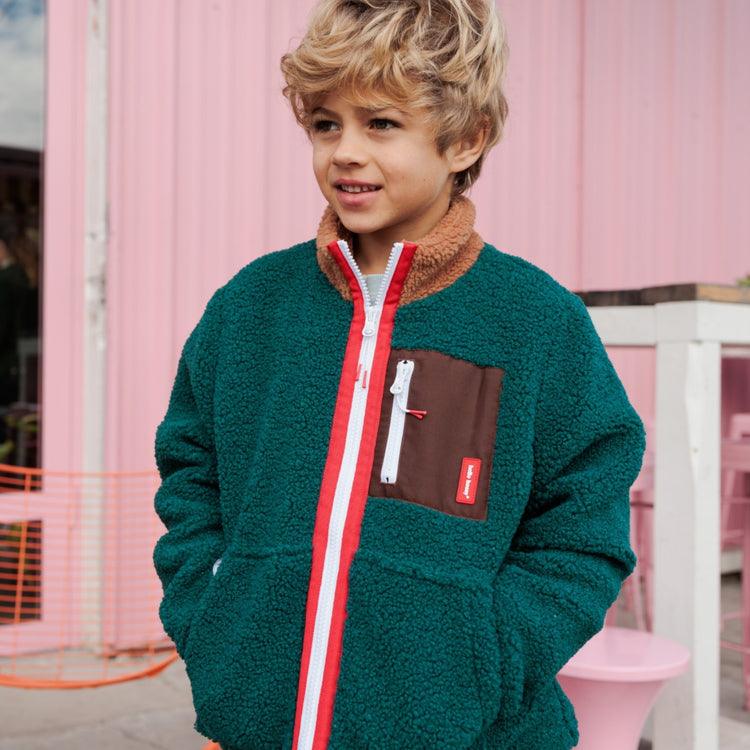HELLO HOSSY. Fleece Jacket Duck Blue