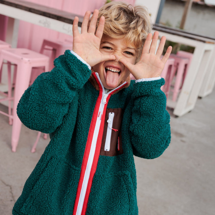 HELLO HOSSY. Fleece Jacket Duck Blue