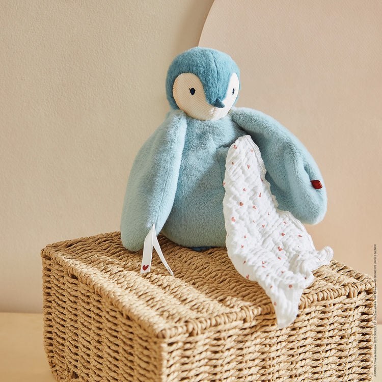 COMPLICES. Kissing plush Penguin Blue-green