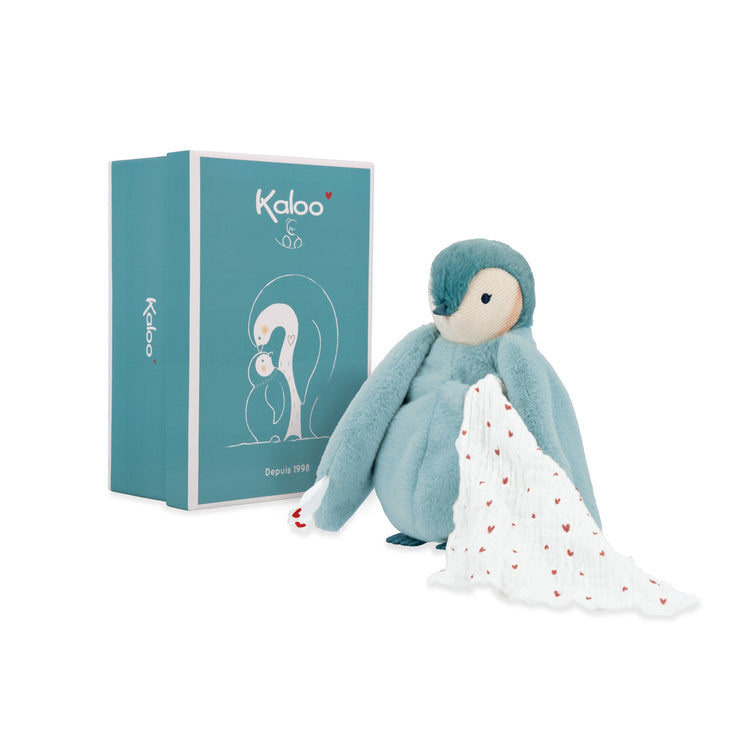 COMPLICES. Kissing plush Penguin Blue-green