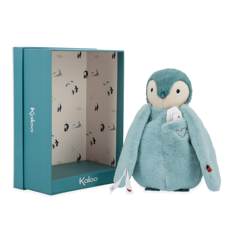 COMPLICES. Kissing plush Penguin Blue-green