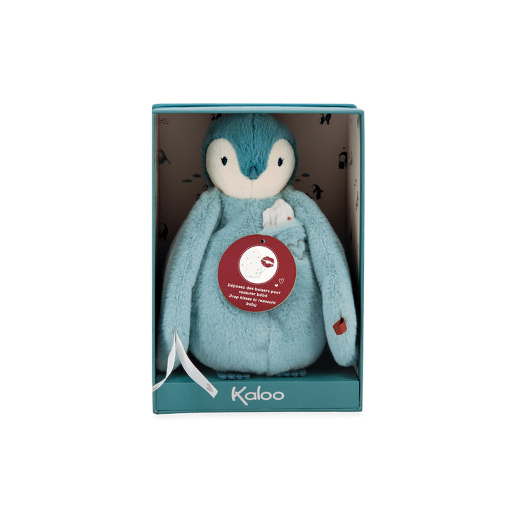 COMPLICES. Kissing plush Penguin Blue-green