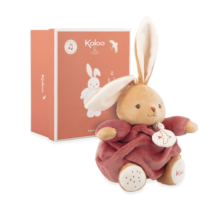 INTEMPOREL. Musical rabbit plush toy - Bordeaux 17cm