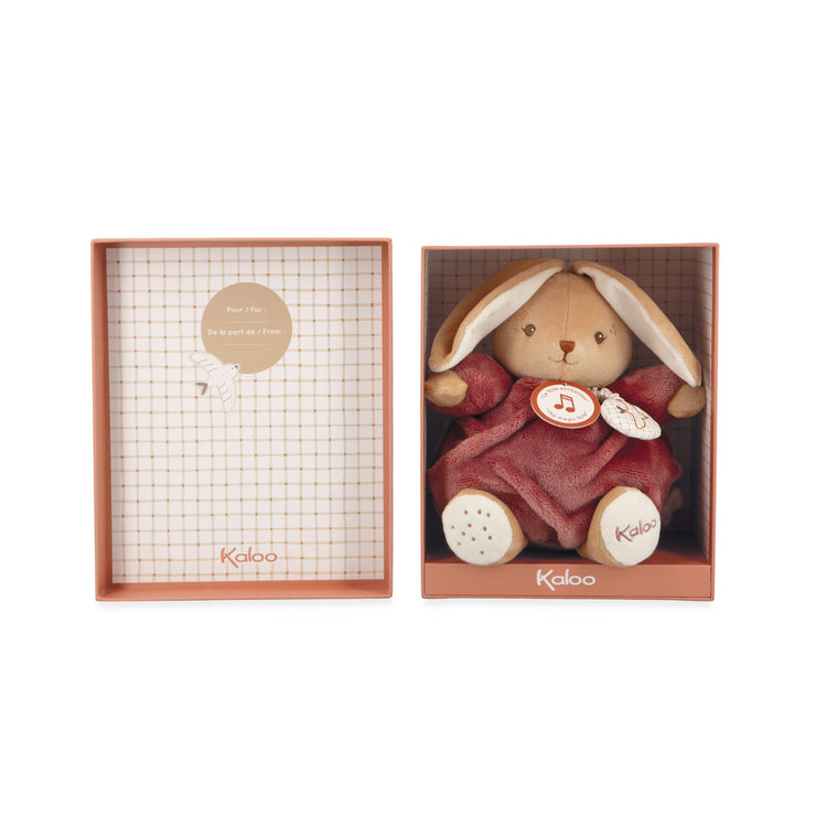 INTEMPOREL. Musical rabbit plush toy - Bordeaux 17cm
