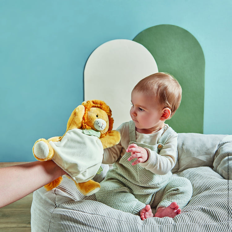 LES AMIS. Nougat Lion Puppet 24cm