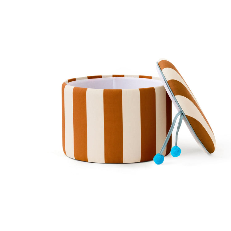 KIDS CONCEPT. Pouffe cylinder with storage Brown