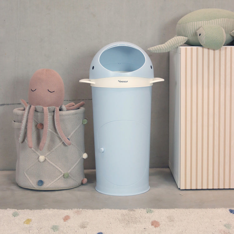 KINDSGUT. Diaper Bin Whale Light Blue
