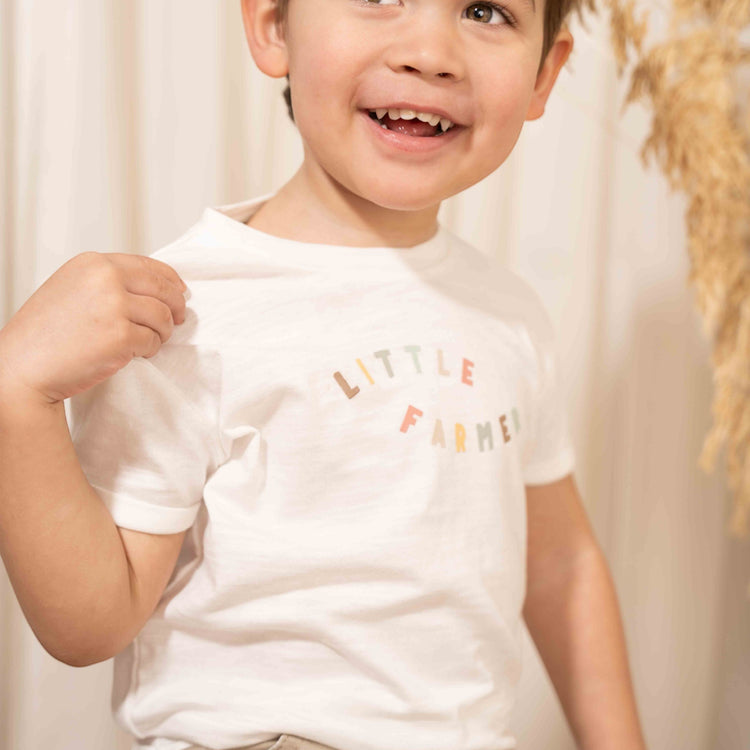 LITTLE DUTCH. Μπλουζάκι κοντομάνικο Off White Little Farmer