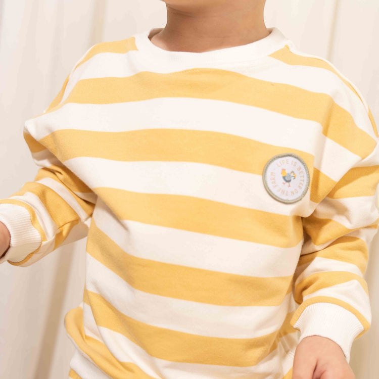 LITTLE DUTCH. Sweater Sunny Yellow Stripes