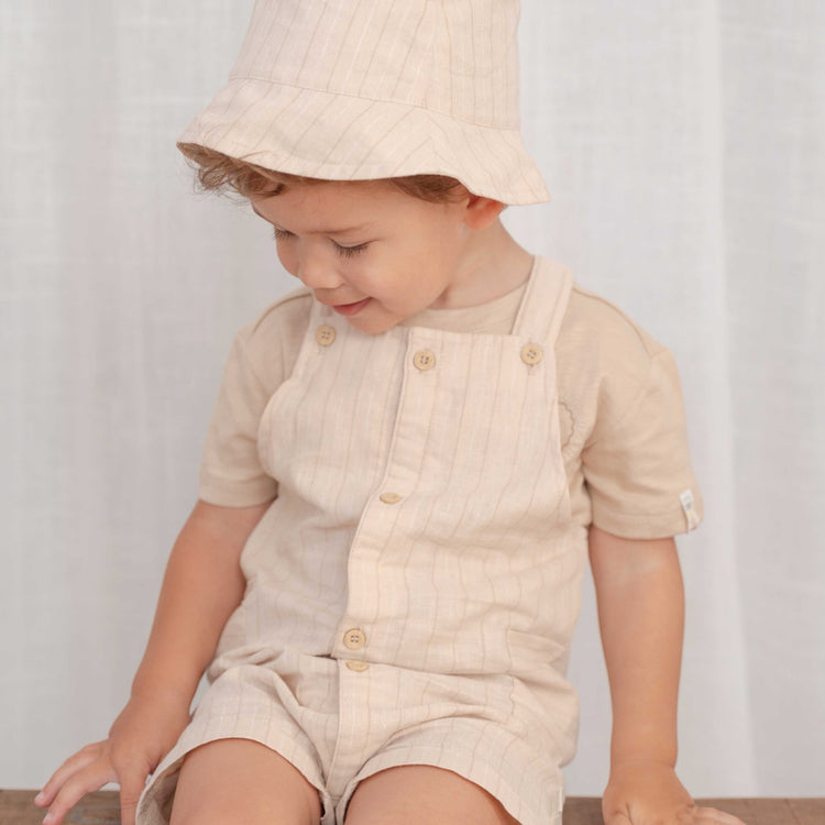 LITTLE DUTCH. Short dungarees Sand Stripes