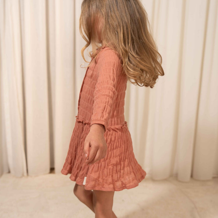 LITTLE DUTCH. Dress long sleeves Rose Pink