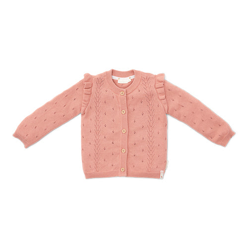 LITTLE DUTCH. Ζακέτα πλεκτή με βολάν Rose Pink - Νο 98