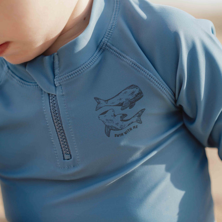 LITTLE DUTCH. Swim T-shirt long sleeves Blue Whale
