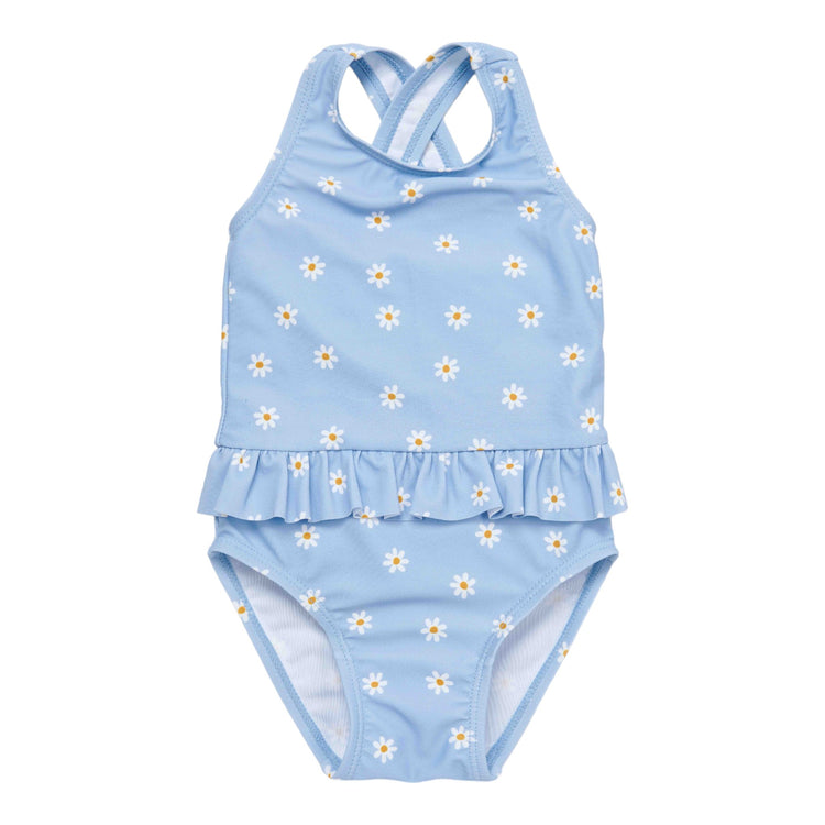 LITTLE DUTCH. Bathsuit volants Daisies Blue New
