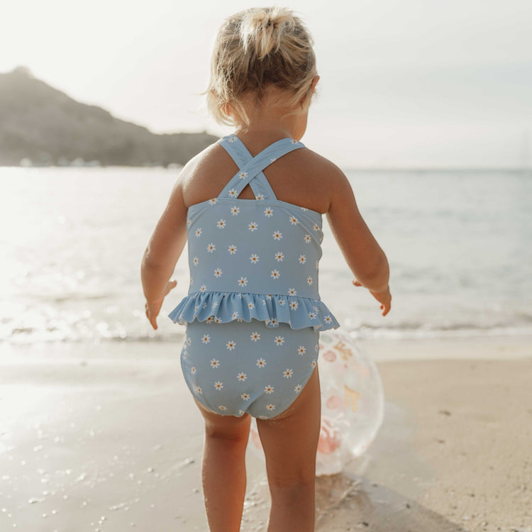 LITTLE DUTCH. Bathsuit volants Daisies Blue New