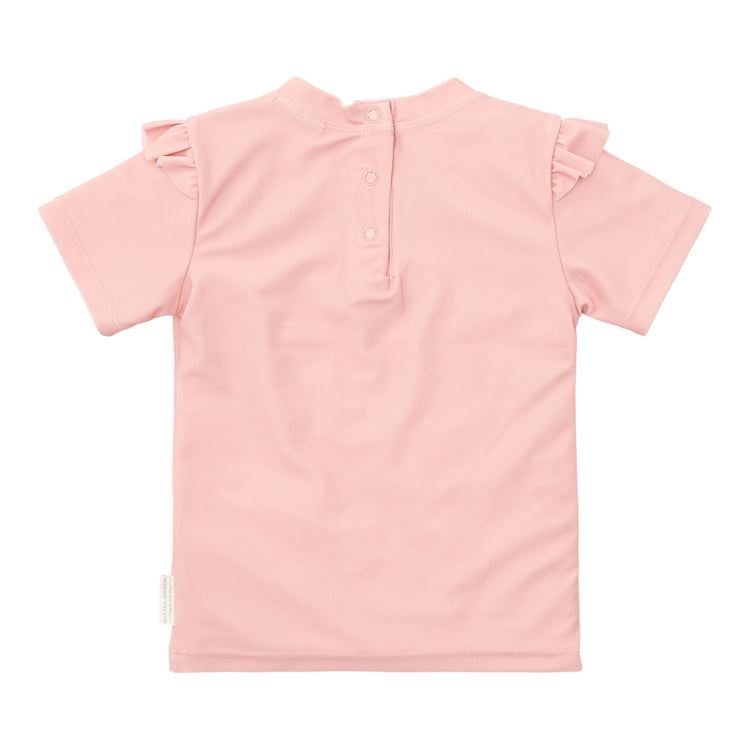 LITTLE DUTCH. Swim T-shirt short sleeves ruffles Seahorse Pink