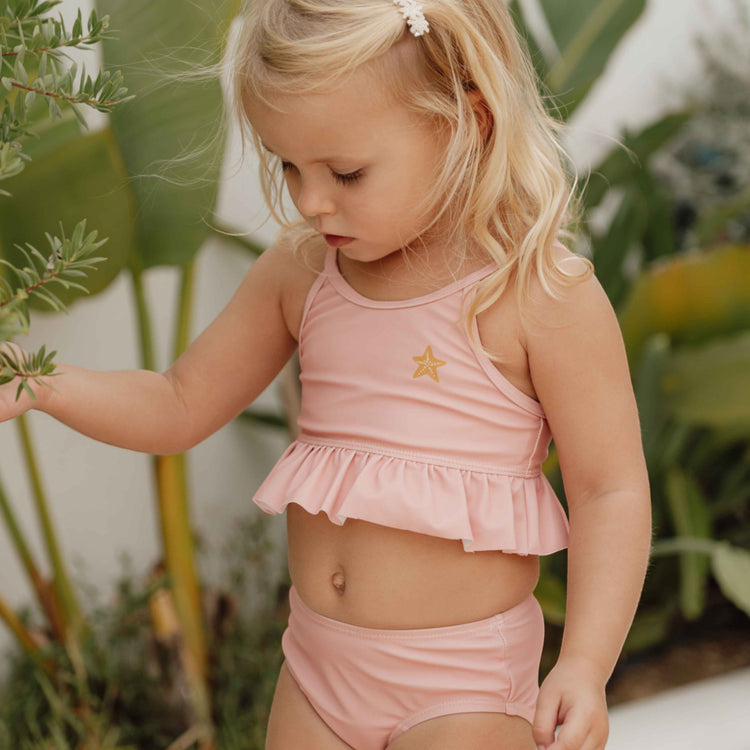 LITTLE DUTCH. Παιδικό σετ μπικίνι με βολάν Starfish Pink