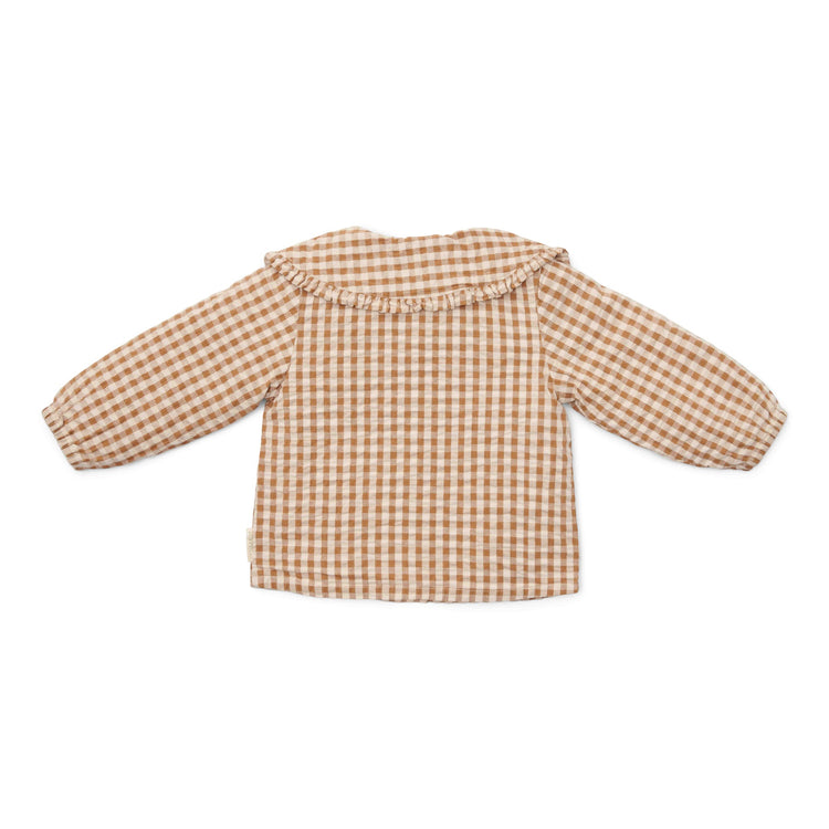 LITTLE DUTCH. Blouse Brown Check Girls